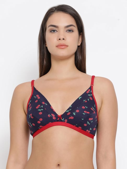 Buy Clovia Non-Padded Non-Wired Demi Cup Bra in Cobalt Blue - Cotton online