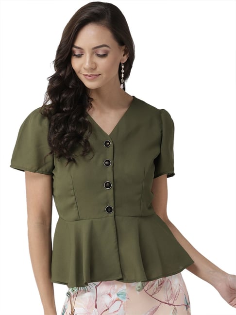 Style Quotient Olive Regular Fit Top