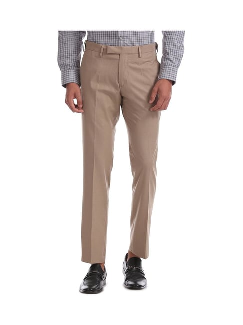 Buy U.S. POLO ASSN. Mens Slim Fit Slub Formal Trousers | Shoppers Stop