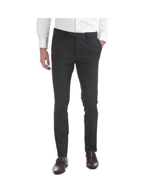Buy Polo Blue Mid Rise Trousers for Men Online Tata CLiQ