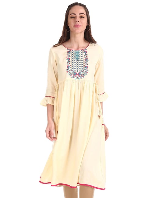 cream kurti design