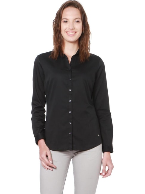 Solly by Allen Solly Black Cotton Shirt Price in India