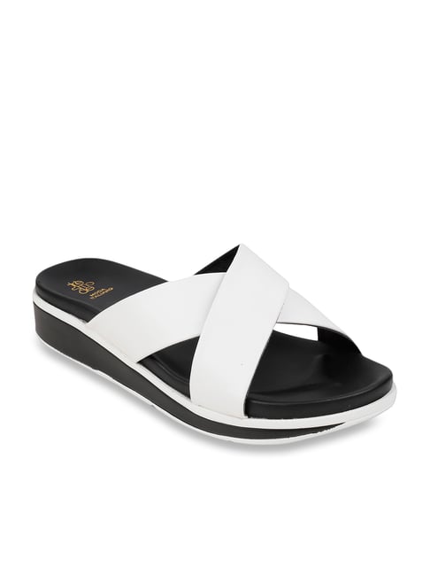 Buy Tresmode White Cross Strap Sandals for Women at Best Price