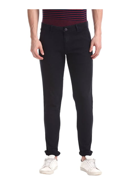 Buy Pepe Jeans Beige Self Designed Casual Trouser online