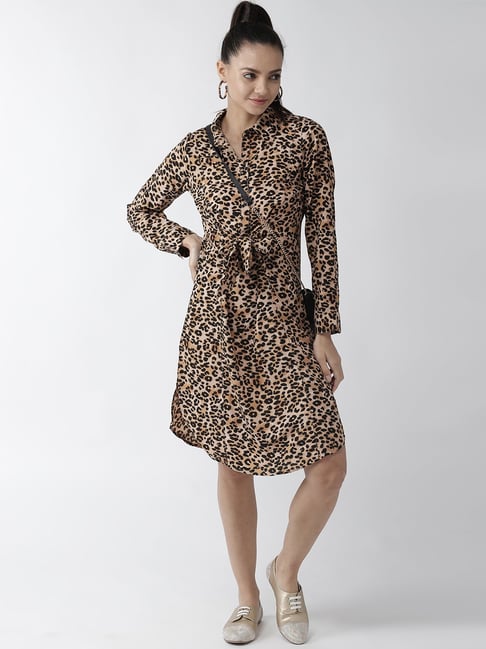 PlusS Brown Printed Dress