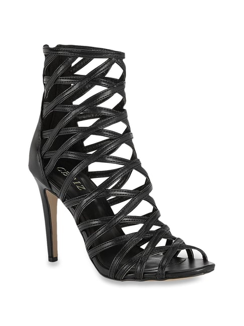 Shoe Republic LA Cut Out Open Toe Strappy booties Stiletto High Heels India  | Ubuy