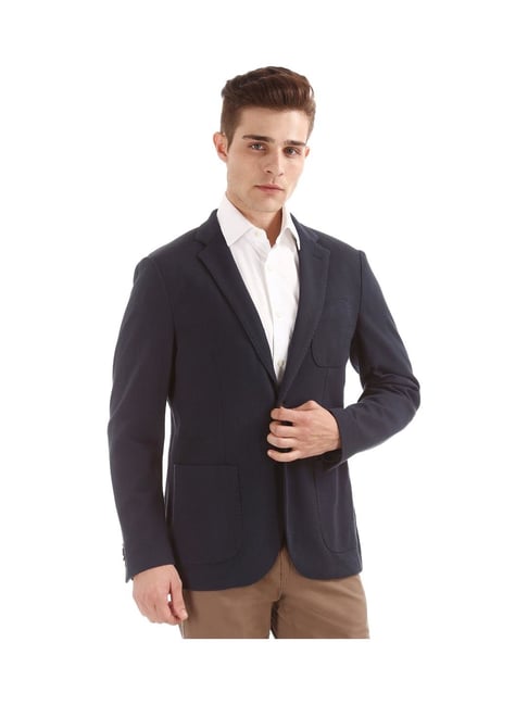 Buy Polo Blue Cotton Blazer for Men Online Tata CLiQ