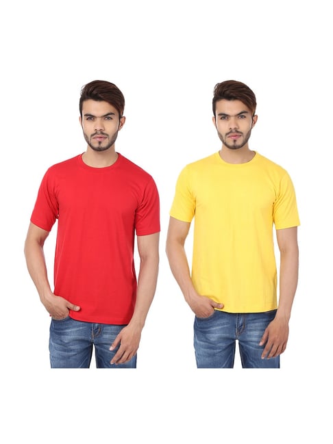 yellow red t shirt