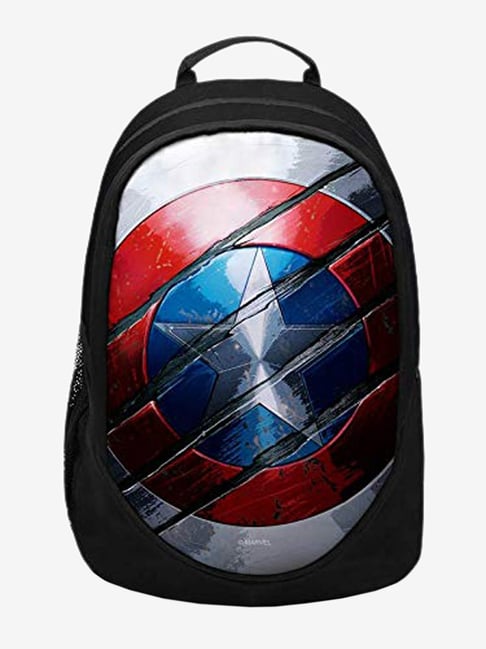 The Souled Store Captain America Shield Laptop Backpack Black