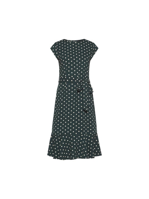 Buy Wardrobe By Westside Green Polka Dot Tesco Dress With Belt For