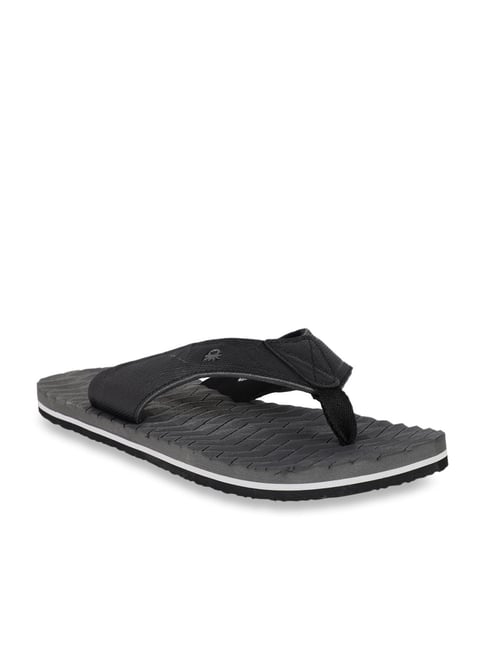 United Colors of Benetton Black & Grey Flip Flops