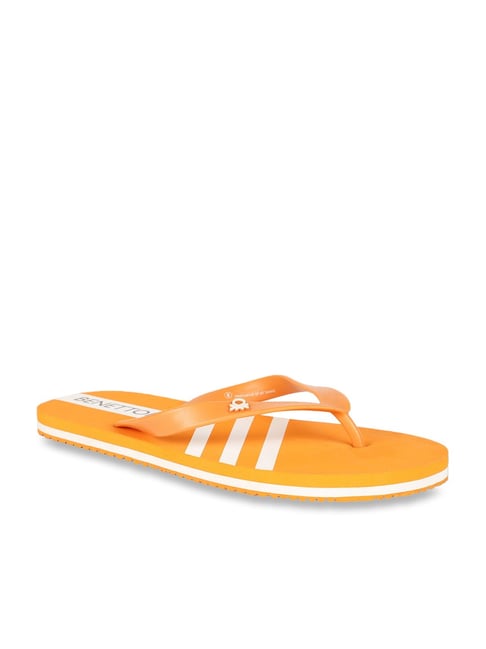 United Colors of Benetton Orange & White Flip Flops