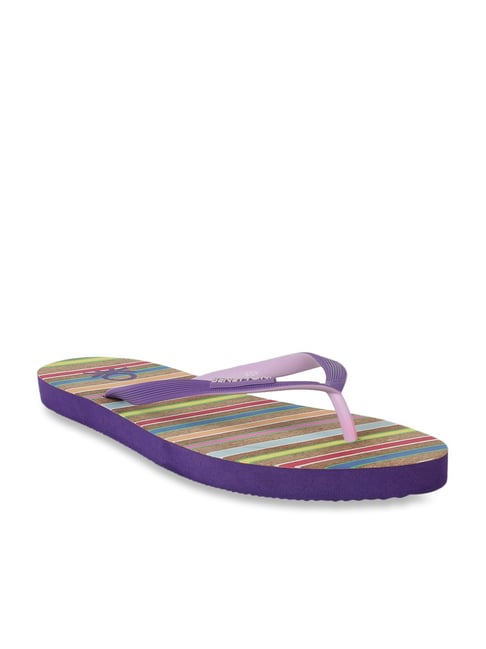 United Colors of Benetton Purple & Brown Flip Flops