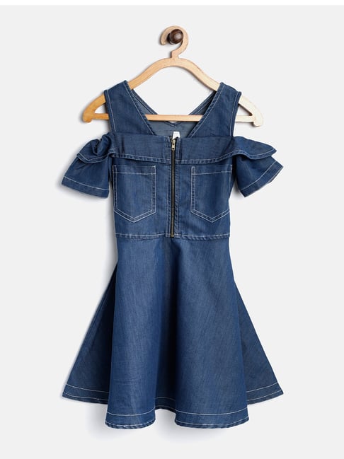Stylestone Kids Blue Solid Dress
