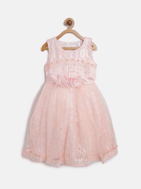 peach embellished dress