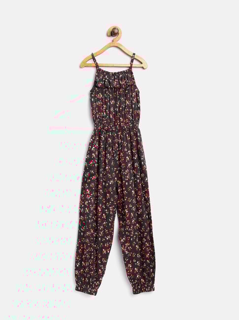 Stylestone Kids Red & Black Printed Jumpsuit