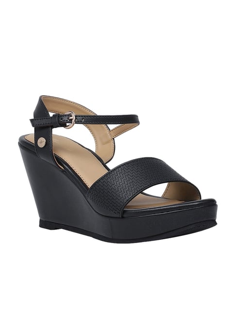 Naturalizer Brynn Leather Wedge Ankle Strap Platform Wedge Sandals |  Dillard's