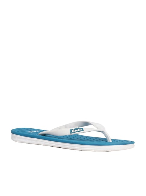 Buy Bata White \u0026 Blue Flip Flops for 