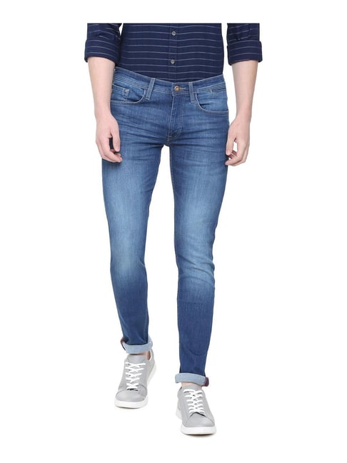 Allen Solly Blue Slim Fit Lightly Washed Jeans
