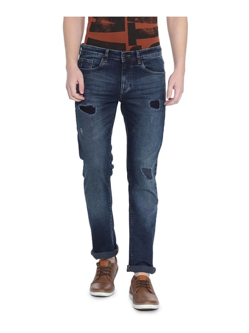 Allen Solly Blue Slim Fit Lightly Washed Jeans