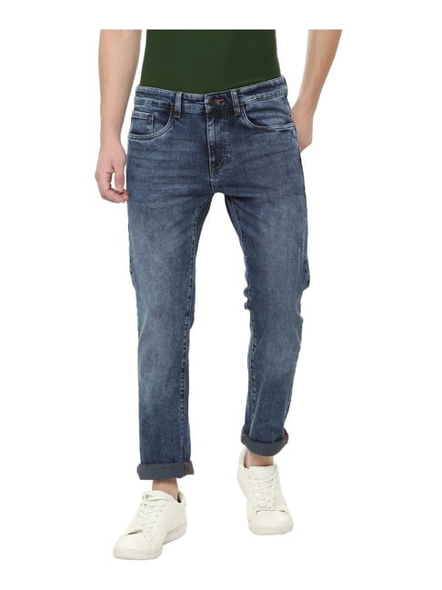 Allen Solly Blue Slim Fit Heavily Washed Jeans