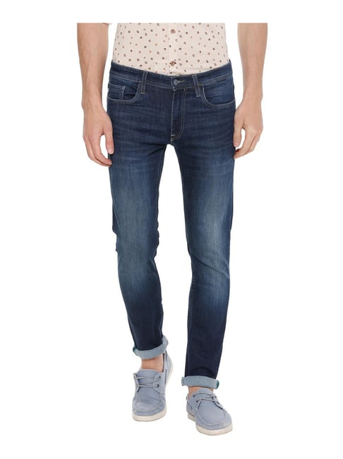 Allen Solly Blue Slim Fit Lightly Washed Jeans