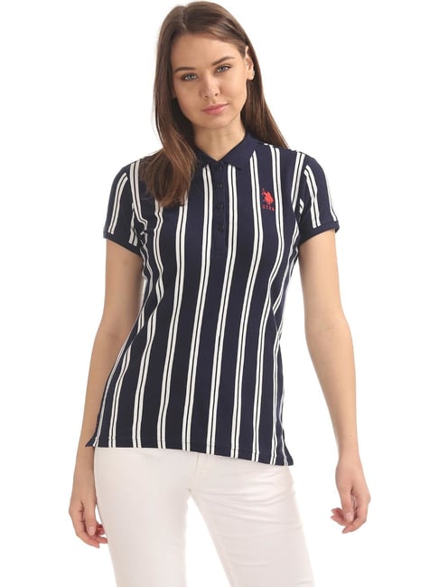 striped polo t shirt women's