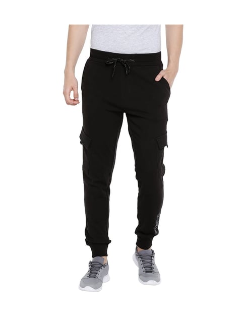 black cotton joggers