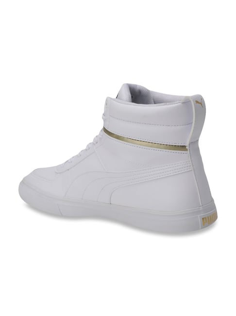 puma one8 mid white ankle high sneakers