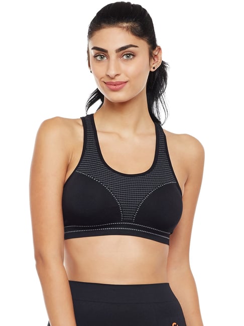 Buy C9 Black Printed Non Wired Padded Sports Bra for Women Online @ Tata  CLiQ