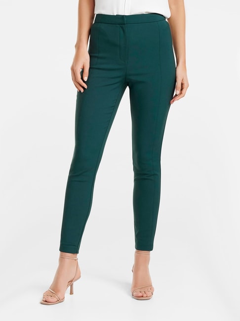 Classic Glamorous Women Dark Green Trousers BY KOLI FASHIONS Trousers   Pants