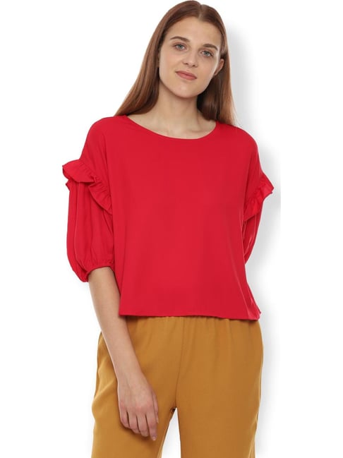 Van Heusen Red Regular Fit Top