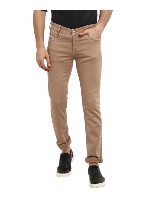 Buy Mufti Brown Slim Fit Trousers for Men Online @ Tata CLiQ