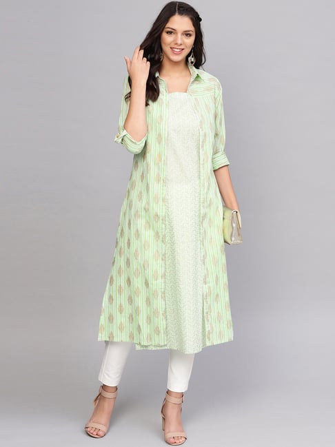 double layer kurti limeroad