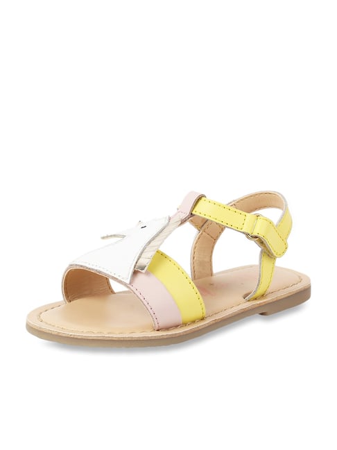 Aria Nica Kids Pony Yellow Ankle Strap Sandals