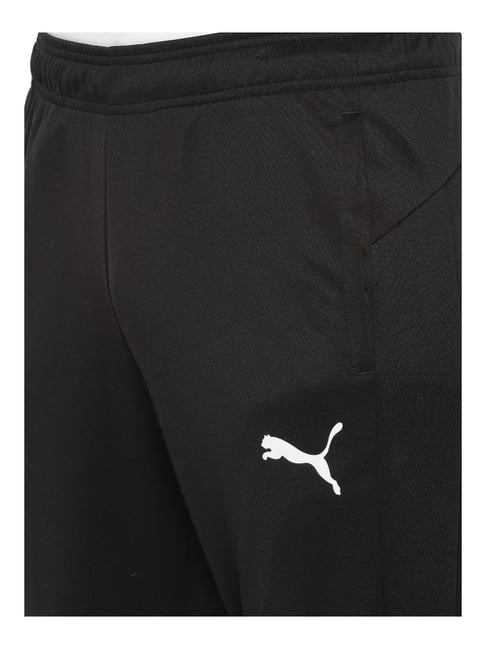 puma black polyester lycra trackpants