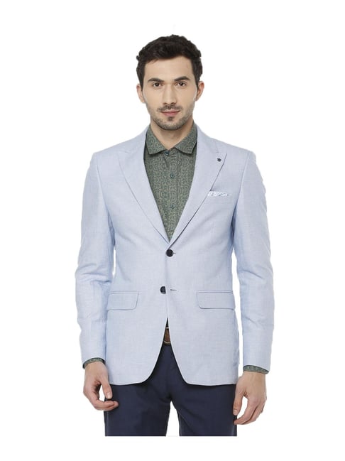 Buy Louis Philippe Blue Slim Fit Self Pattern Blazer for Mens Online @ Tata  CLiQ