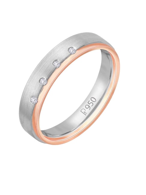 TIFFANY & CO 950 Platinum 18K Rose Gold Lucida Wedding Band 4mm Ring | eBay