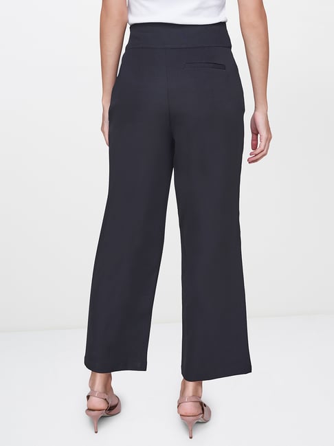 Buy AND Black Regular Fit Pants for Women Online @ Tata CLiQ