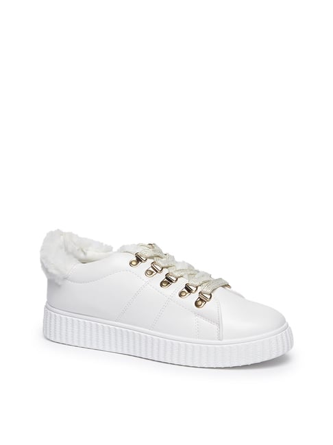 heeled sneakers white