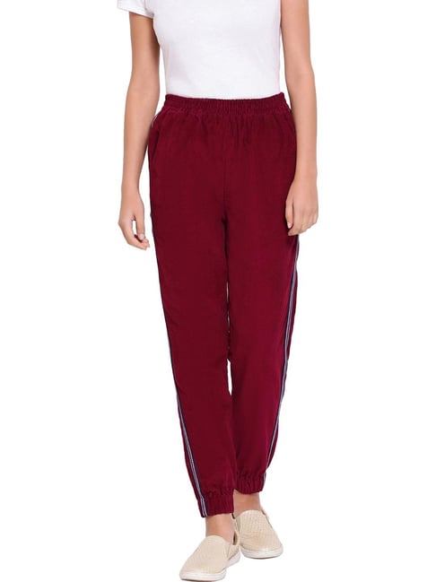 Womens Red Herring Burgundy Corduroy Trousers Size 14/L27 – Preworn Ltd