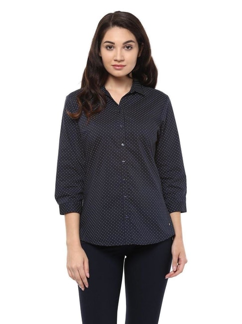 Solly by Allen Solly Navy Polka Dot Shirt Price in India