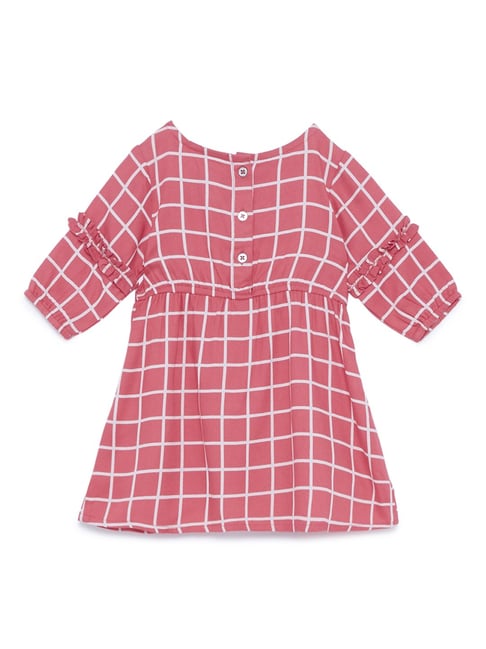 Buy Baby HOP by Westside Pink Checkered Naira Dress for Infant Girls