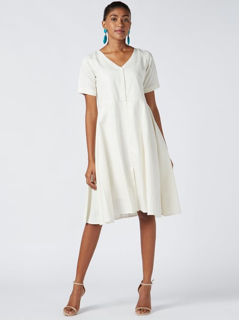 Okhai Hannah White A-Line Dress