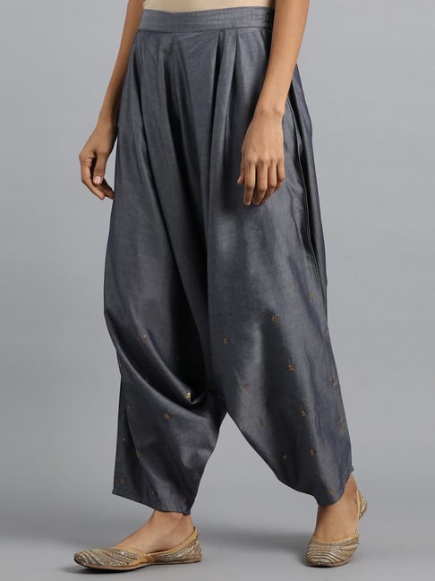 Buy W Grey Embroidered Harem Pants Online at Best Prices | Tata CLiQ