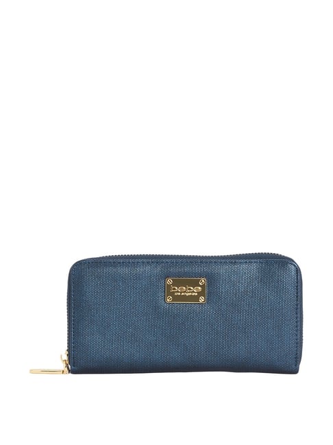 Buy Bebe Navy Textured Zip Around Wallet For Women Online At Best Prices Tata Cliq