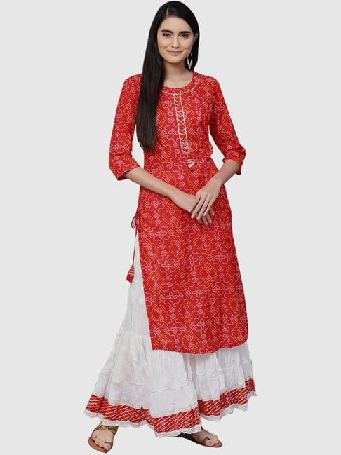 kurti with white skirt