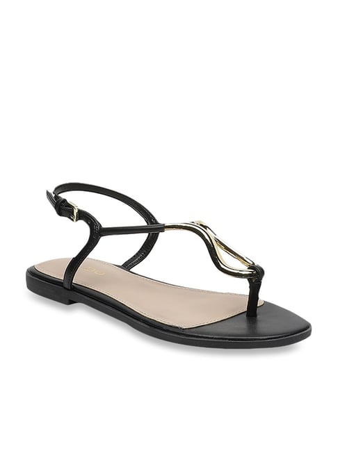 Aldo Women's Black Golden Back Strap Sandals
