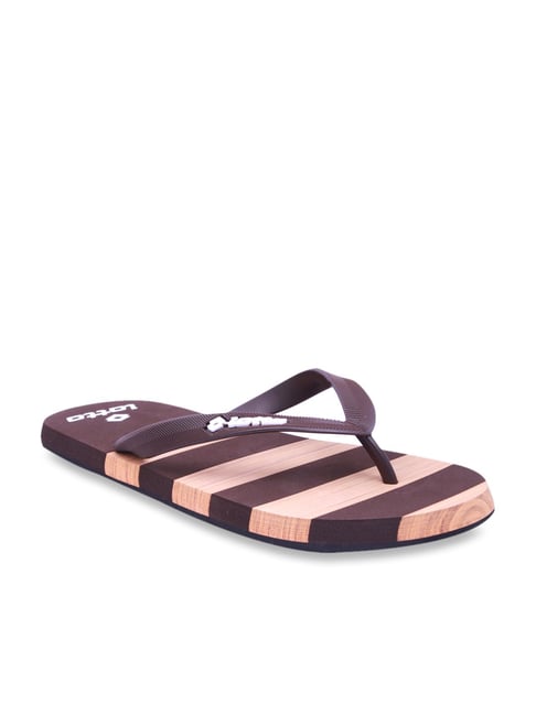 Lotto Dora Teak Brown & Beige Flip Flops