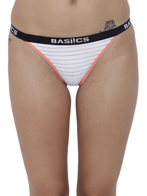 BASIICS by La Intimo White Striped Thong Panty-picture-42